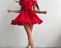 Муслиновое платье мини с корсетной вставкой на талии с косточками  Муслиновое платье мини с корсетной вставкой на талии с косточками  | PUSHKA SHOP