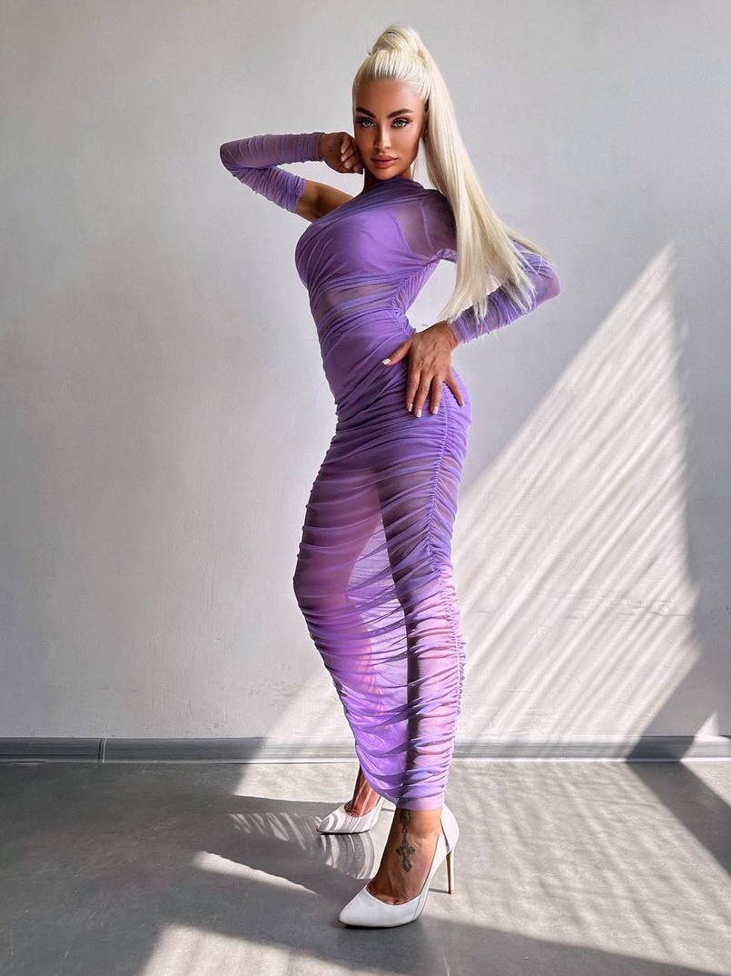 Сукня міді з драпіруванням   | PUSHKA SHOP