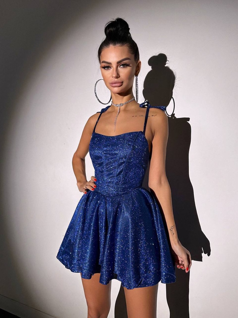 Блискуча корсетна сукня з пишною подвійною спідницею Блискуча корсетна сукня з пишною подвійною спідницею | PUSHKA SHOP