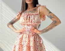 Платье с пышной юбочкой и корсетом | PUSHKA SHOP