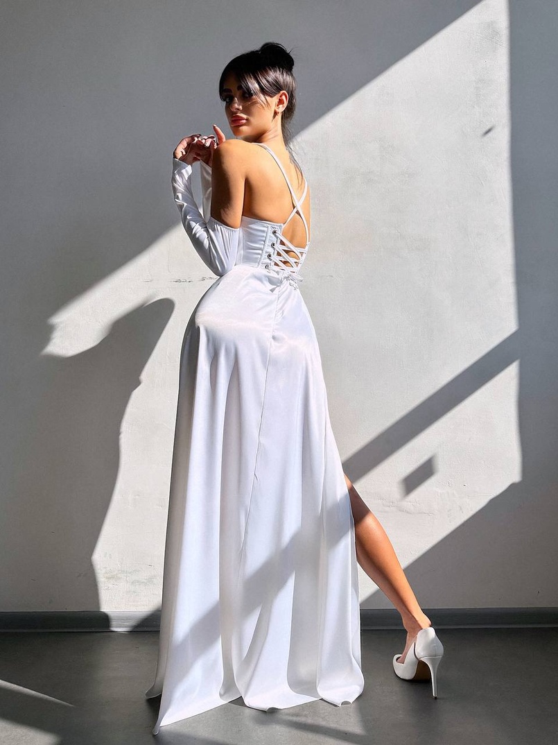 Комплект: корсет з рукавичками + спідниця максі з драпіруванням   | PUSHKA SHOP