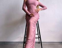 Сукня міді з драпіруванням   | PUSHKA SHOP