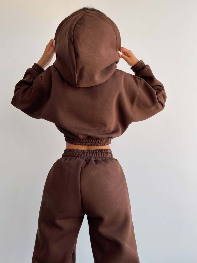 Базовый костюм на флисе с объемными капюшоном  Базовый костюм на флисе с объемными капюшоном  | PUSHKA SHOP