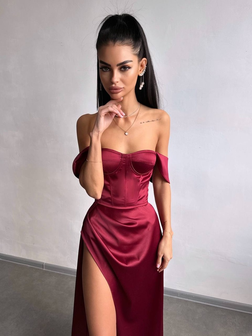 Атласний комплект: корсет бюстʼє + спідниця максі Атласний комплект: корсет бюстʼє + спідниця максі | PUSHKA SHOP