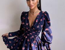 Сукня міні з пишною спідницею та драпіруванням на талії | PUSHKA SHOP