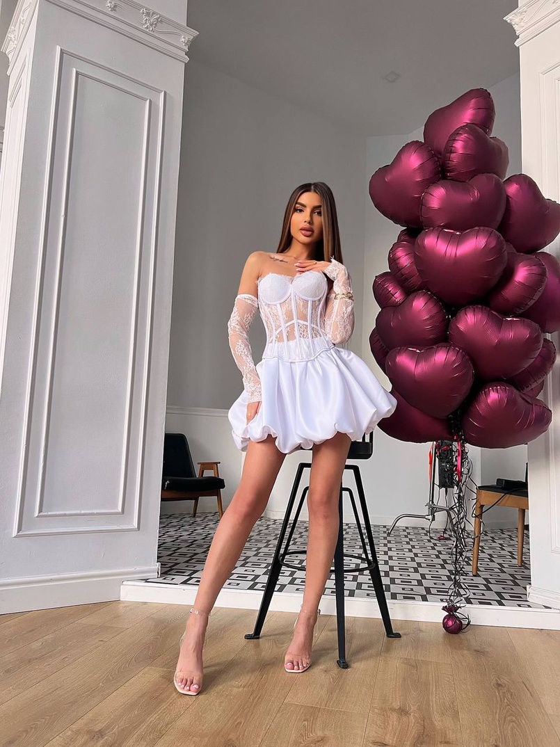 Комплект : мереживний корсет  з чашечками+ спідниця балон  | PUSHKA SHOP