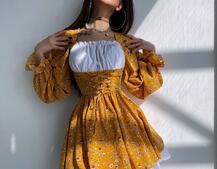 Квіткова сукня,декорована мереживом. | PUSHKA SHOP