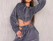 Велюровий комплект: кофта з корсетними елементами + джогери з імітацією трусиків | PUSHKA SHOP