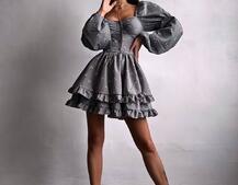 Сукня з квітковим принтом з воланами на ґудзиках  Сукня з квітковим принтом з воланами на ґудзиках  | PUSHKA SHOP