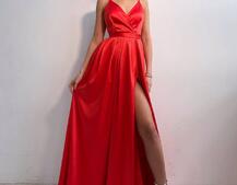 Платье макси с разрезом на юбке и запахом на груди   Платье макси с разрезом на юбке и запахом на груди   | PUSHKA SHOP