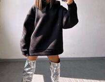 Трендове худі over size із сяючими стразами  | PUSHKA SHOP