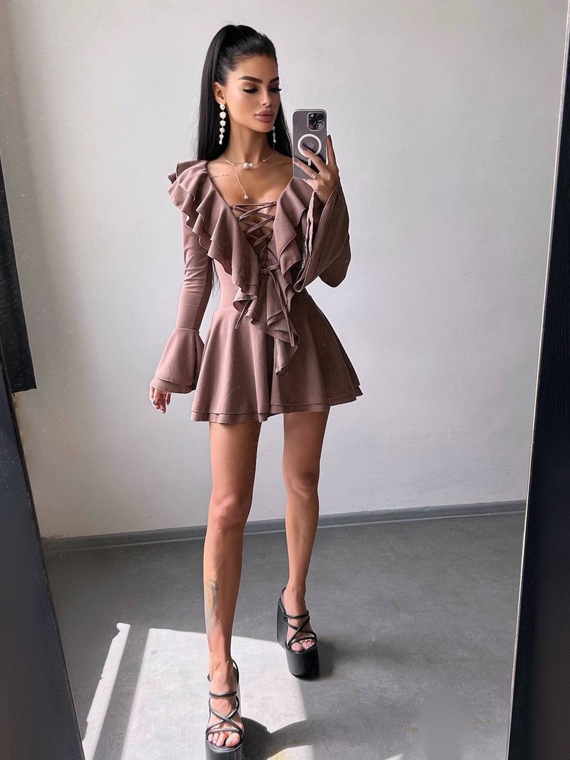 Сукня з з воланами на ґудзиках Сукня з з воланами на ґудзиках | PUSHKA SHOP