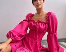 Сукня з воланами та шнурівкою  по спинці | PUSHKA SHOP