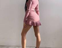 Трикотажный комплект: топ + юбка со сборкой Трикотажный комплект: топ + юбка со сборкой | PUSHKA SHOP