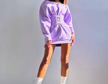 Тепле затишне худі over-size на флісі + корсет на шнурівці Можна носити з корсетом та без | PUSHKA SHOP