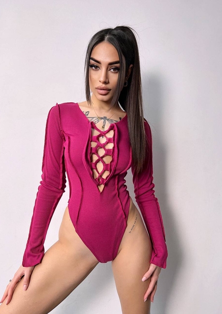 Трикотажне боді зі шнурівкою | PUSHKA SHOP