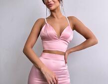 Комплект: топ з філіжанками + спідниця декорована бахромою зі страз Комплект: топ з філіжанками + спідниця декорована бахромою зі страз | PUSHKA SHOP