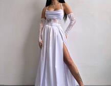 Атласний комплект: корсет + спідниця максі  | PUSHKA SHOP