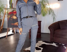 Серые брюки-карго  | PUSHKA SHOP