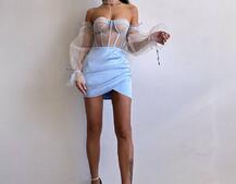 Атласний  комплект: корсет + спідниця  | PUSHKA SHOP