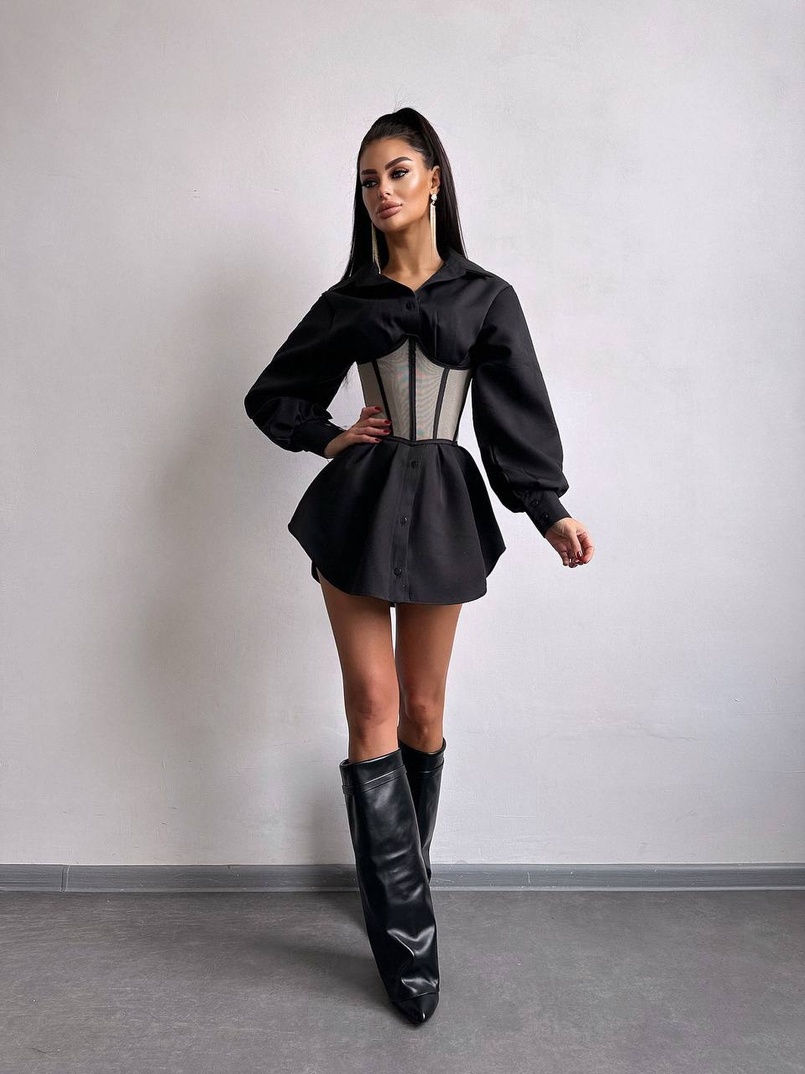 Приталена сорочка + корсет  | PUSHKA SHOP