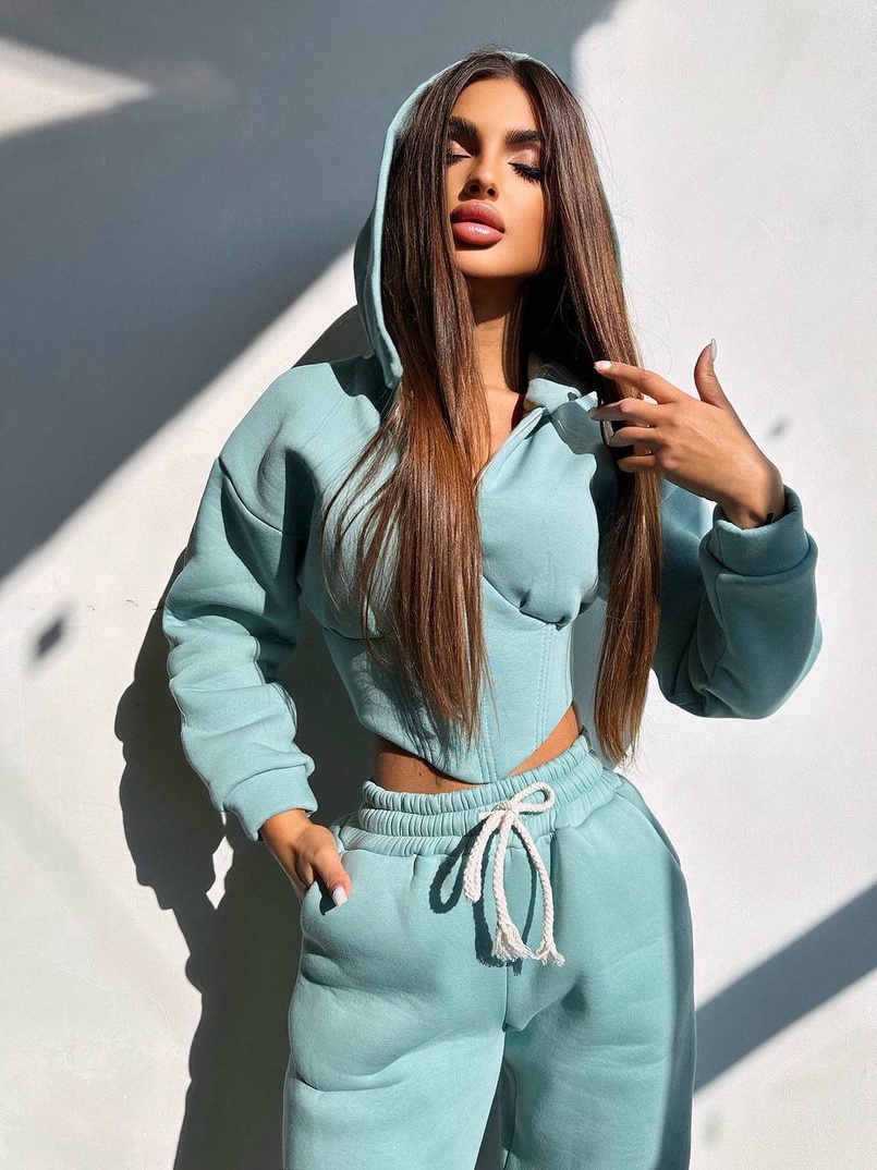 Комплект на флісі : худі з елементами корсету + штани  Комплект на флісі : худі з елементами корсету + штани  | PUSHKA SHOP