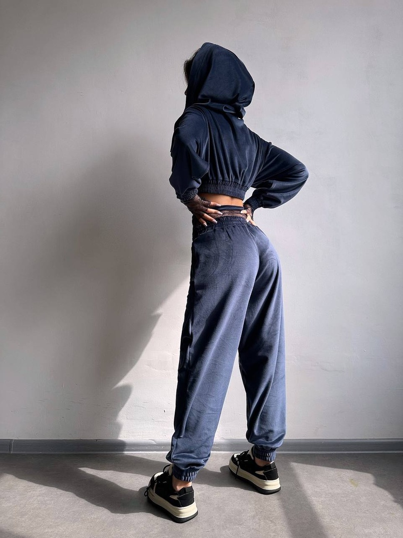 Велюровий комплект декорований стразами( бомбер+ рукавички+ штани + трусики) | PUSHKA SHOP