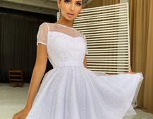 Платье-мини  с голографическими  блестками | PUSHKA SHOP