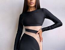 Сукня міді  із вставками сітки  | PUSHKA SHOP