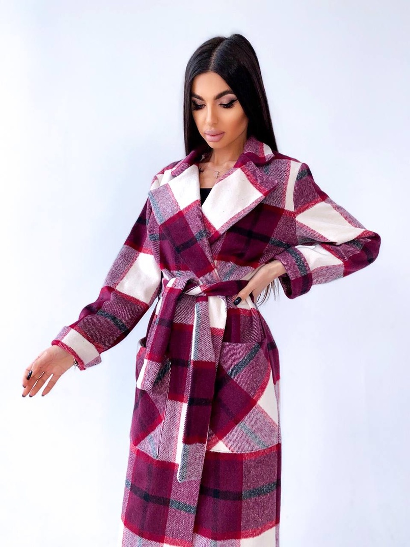 Кашемировое пальто в клетку на подкладке Кашемировое пальто в клетку на подкладке | PUSHKA SHOP