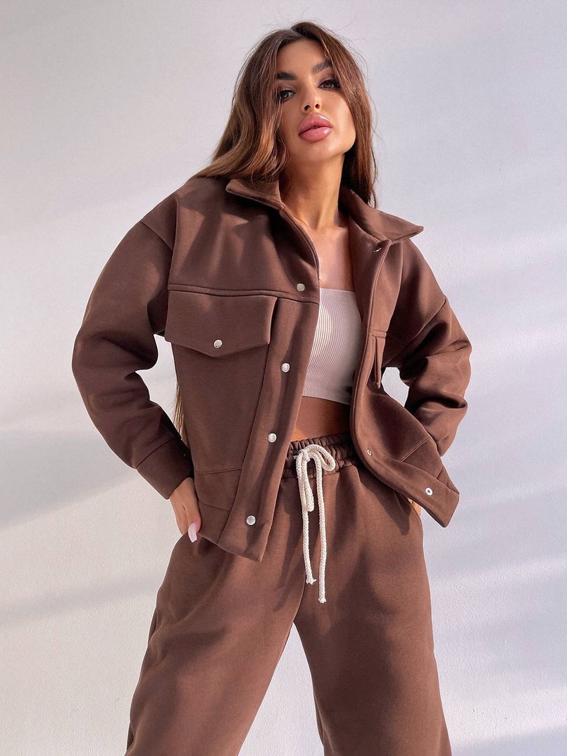 Комплект: тёплая рубашка на кнопках + джоггеры Комплект: тёплая рубашка на кнопках + джоггеры | PUSHKA SHOP