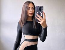 Сукня міді  із вставками сітки  | PUSHKA SHOP