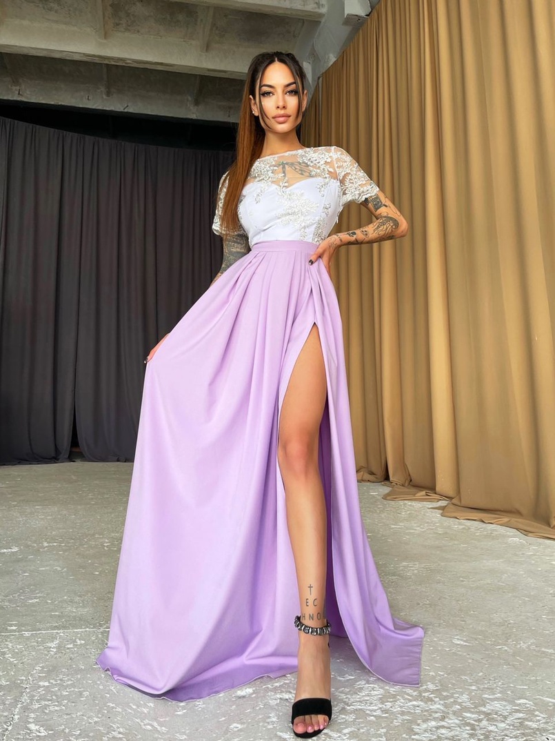 Платье-макси с кружевным верхом Платье-макси с кружевным верхом | PUSHKA SHOP