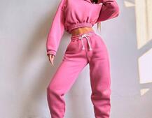 Базовий костюм на флісі з об'ємними капюшоном Базовий костюм на флісі з об'ємними капюшоном | PUSHKA SHOP