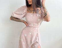 Платье миди со шнуровкой на спинке Платье миди со шнуровкой на спинке | PUSHKA SHOP