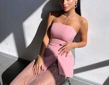 Комплект: піджак + блуза з баской + мереживна спідниця-шорти  | PUSHKA SHOP