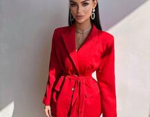 Комплект: піджак + блуза з баской + мереживна спідниця-шорти  | PUSHKA SHOP