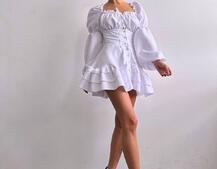 Сукня з воланами на ґудзиках  Сукня з воланами на ґудзиках  | PUSHKA SHOP