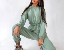 Комплект: комфортный трикотажный комбинезон   укорочённый двухсторонний жилет  | PUSHKA SHOP