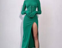 Комплект: трикотажне плаття- міді + корсет + рукавички Комплект: трикотажне плаття- міді + корсет + рукавички | PUSHKA SHOP