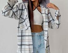 Кашемировая рубашка в клетку с капюшоном  | PUSHKA SHOP