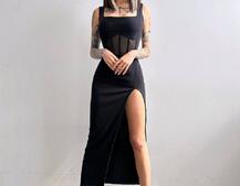 Сукня-міді  з елементами корсету   Сукня-міді  з елементами корсету   | PUSHKA SHOP