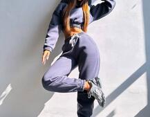 Базовий костюм на флісі з об'ємними капюшоном | PUSHKA SHOP