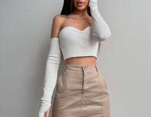 Комплект: коттонова  спідниця + топ з філіжанками  | PUSHKA SHOP